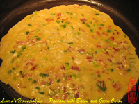 Pancake with Bacon and Green Onion