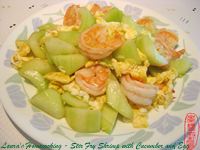 Stir Fry Shrimp with Cucumber and Egg