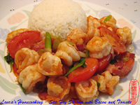 Stir Fry Shrimp with Bacon and Tomato
